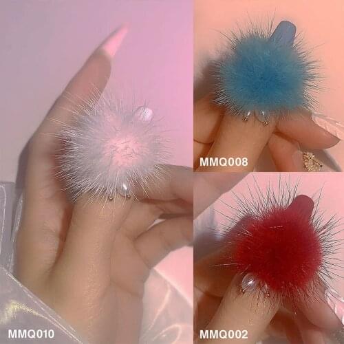 1pc Hair Ball Mink Velvet Removable Nail Jewelry DIY Magnetic Ball Suit Nails Accesorios Nail Equipment Nail Decals Nail Charms