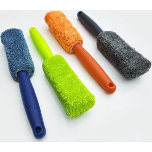 1PC Portable Car Wheel Brush Microfiber Plastic Handle Car Wash Cleaner Tire Rim Household Cleaning Tools