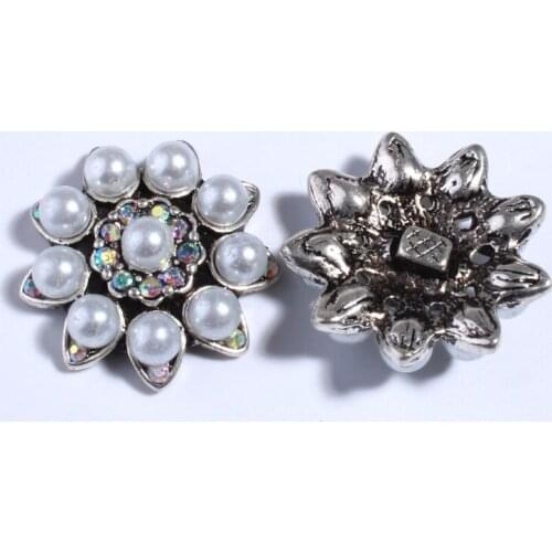 5PCS 25MM Rhinestone Button For Clothing Decoration Crystal Alloy Metal Buttons For Hair Flower Embellishment Accessories