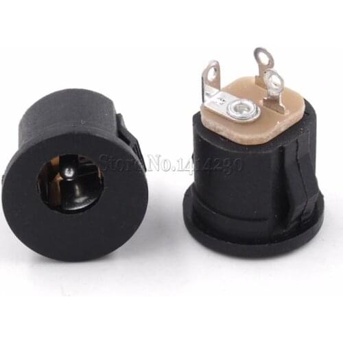 5Pcs DC022 DC-022K 5.5*2.1 / 5.5 x 2.1mm DC Power Socket/ DC Connector Panel Mounting DC-022 With Card slots