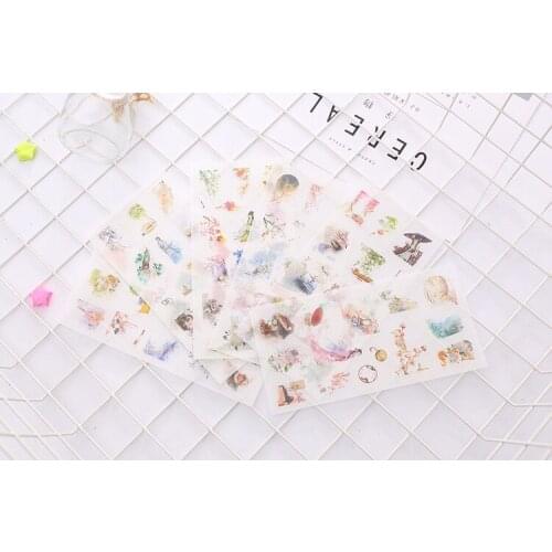 6pcs Ancient scenery paper stickers diy decoration Diary Book Planner sticker for album scrapbooking Decoration papeleria sale