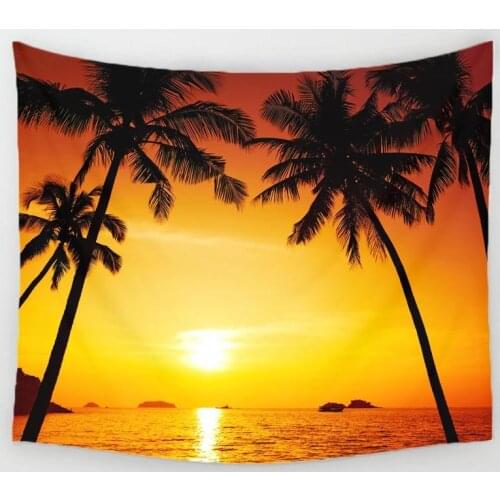 Palm Tree Sunset Tapestry Wall Hanging Tapestry