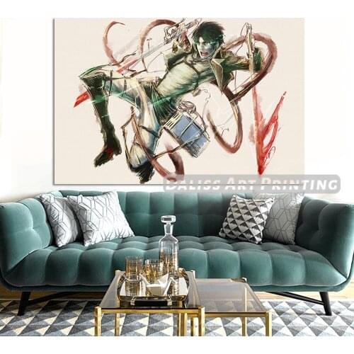Canvas Anime Attack on Titan Ackerman Pictures Home Decoration Paintings Poster HD Prints Wall Art Modular Living Room Framed