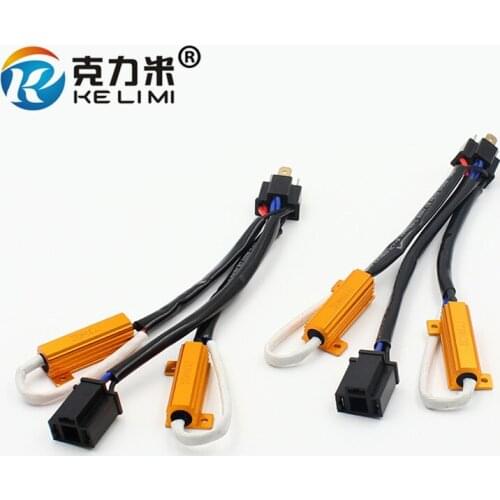 KELIMI H4 50W Decoder Double Load Resistor Canbus Car Light bulb 9003 LED Conversion Cancellers No Flickering