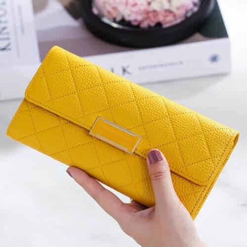 LOMANTINA Women Wallet Cow Leather Purse Female Long/Short Wallets And Purses Plaid Hasp Money Bags Card Holders