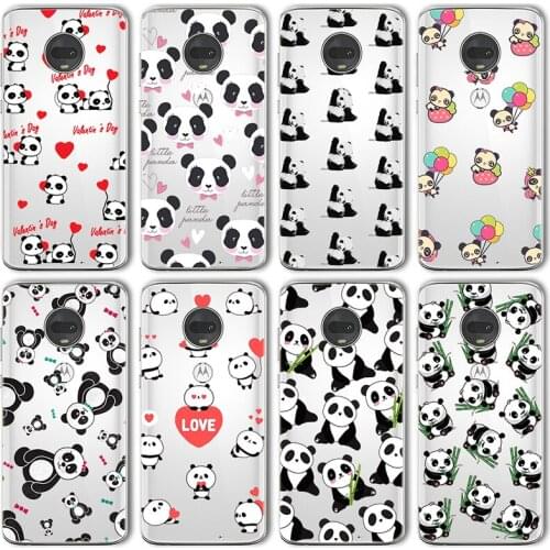 Ciciber Cute Panda Animal Case For Motorola Moto G10 G30 G9 G8 E7 E6S G7 G6 E6 G5 G5S E5 One Macro Plus Play Power Lite silicone