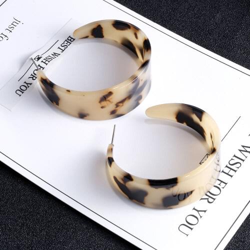 VIVILADY Fashion New 5cm Round Hoop Earrings Women Circle Transparent Tin Foil Acrylic Brincos Statement Boho Jewelry Party Gift