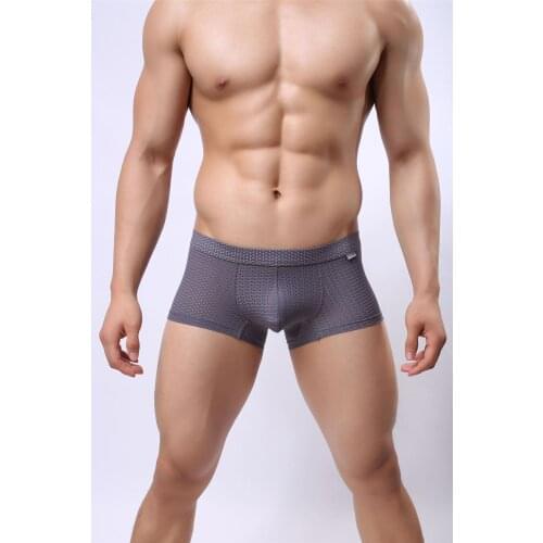 2020 Brand BRAVE PERSON Men Gay Underwear Mesh Breathable Men Solid Boxer Shorts U Convex Pouch Design Sexy Boxers Male Panties