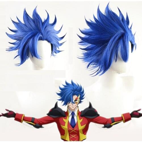 SK∞ Wig Anime SK8 the Infinity Adam Wig Bright Blue Color Wigs Headwear Halloween Cosplay Props