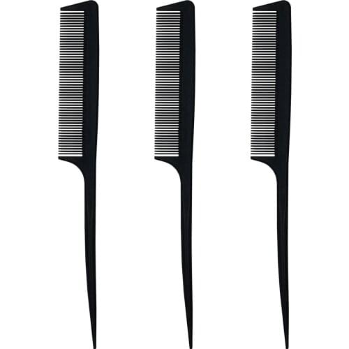 3 Pack Tail Combs Styling Comb Brush Carbon Fiber Anti Static Styling Tail Comb and Heat Resistant Tail Comb for All Hair Types