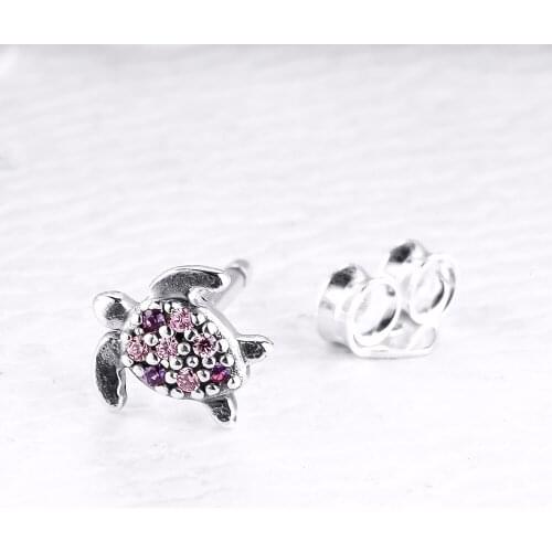 CKK Me Sea Turtle Single Stud Earring 100% 925 Sterling Silver Jewelry for Women Men Part Gift