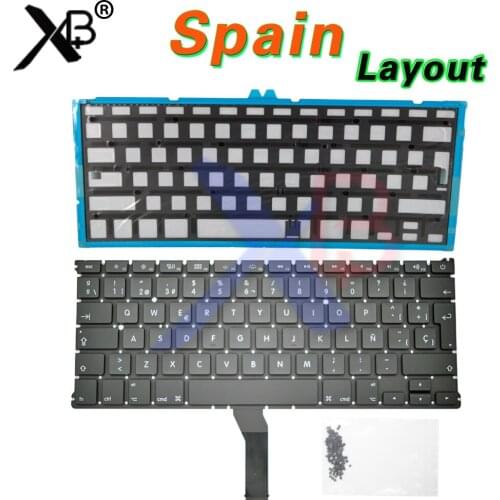 SP Spanish Spain standard keyboard/Backlight Backlit+100pcs keyboard screws For MacBook Air 13.3" A1369 A1466 2010-2017 Years