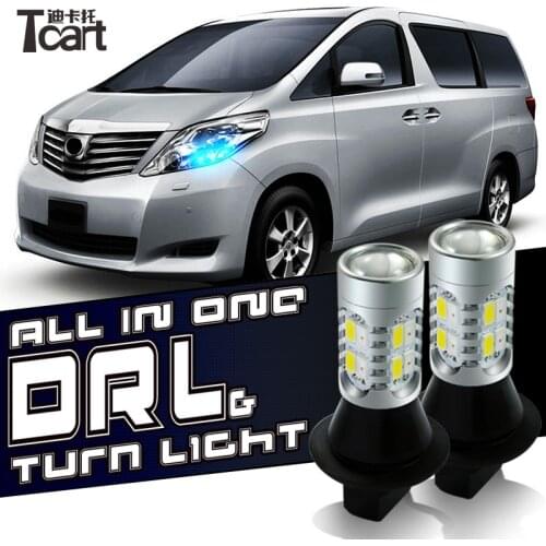 Tcart drl turnlight For SaangYong Action 1156 180degree Daytime Running Lights DRL&Front Turn Signals all in one