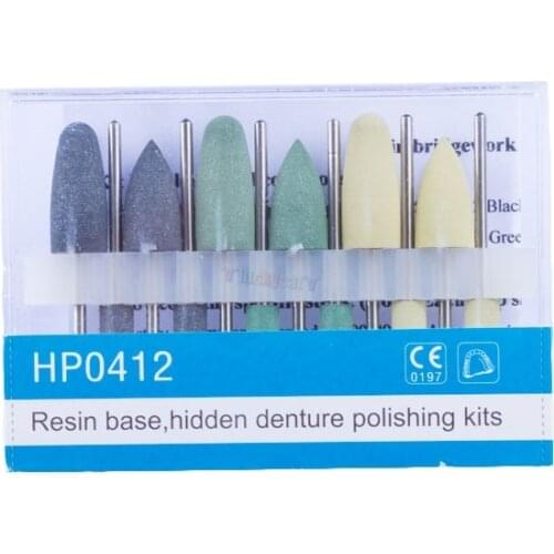 1set New Dental Diamond Burs polish kits Resin base hidden denture HP-0412 for teeth whitening