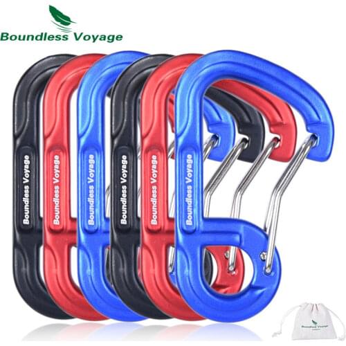 Boundless Voyage Outdoor 10pcs D-type Screwgate Carabiners Aluminum Alloy Camping Climbing Backpacking Snag-Free Wiregate