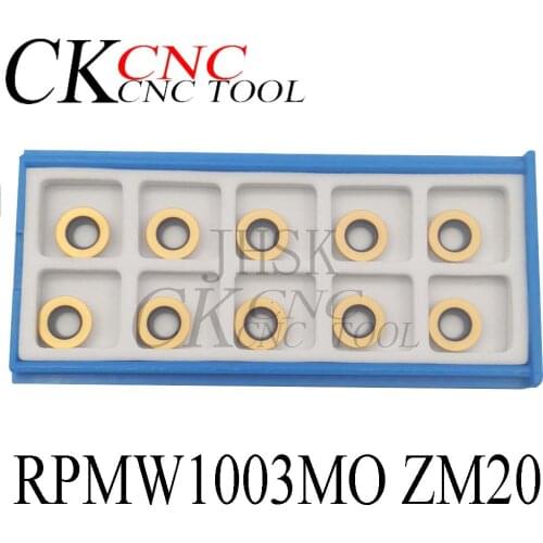 10pcs RPMW1003MO ZM20 universal High Hardness cutting milling Carbide Inserts RPMW1003MO Lathe mill Cutter Tool