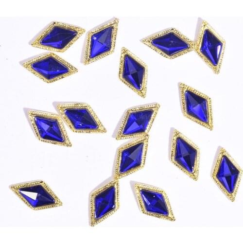 10pcs/pack Clear Nail Decorations Rhinestones Glass Colorful Diamond Shape Gem Stones For Nails Dekor-Jewellery Decorations