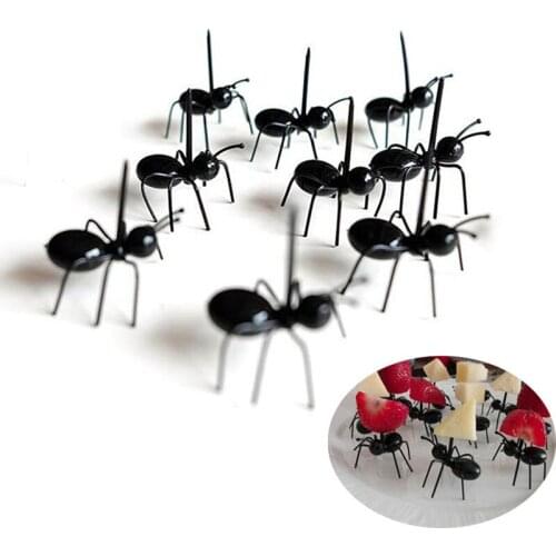 12 PCS Creative Food Fruit Pick Decoration Ant Shape Fork Snacks Cake Dessert Tableware Home Kitchen Party Fruit Fork