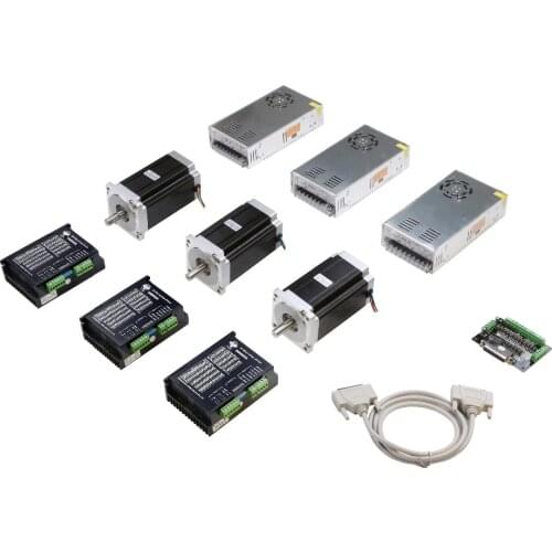 Free ship 3Axis Nema 34 Stepper Motor 1232OZ-IN 34HS1456 & driver DM860A & 3pcs power 350w-60v CNC PLASMA &Mill longs motor