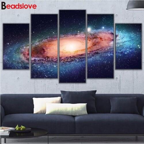 Space Nebula Scenic 5D DIY Diamond painting Crystal Diamond Cross Stitch 5 PCS Diamond Embroidery Mosaic Rhinestone House decor
