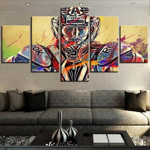 5 Pieces Football Athletes Canvas Oil Soccer Posters Cool Man Wallpapers For Home Room Decor Artwork Sports Framework Modular