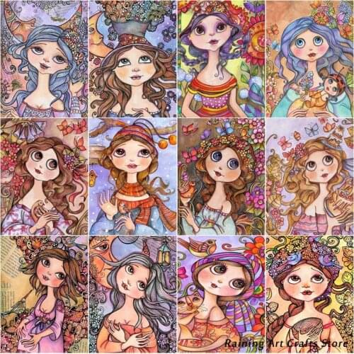 5D Diy Diamond Painting Embroidery Cartoon Abstract Girl Full Square Round Drill Cross Stitch Kits Mosaic Pictures Home Decor