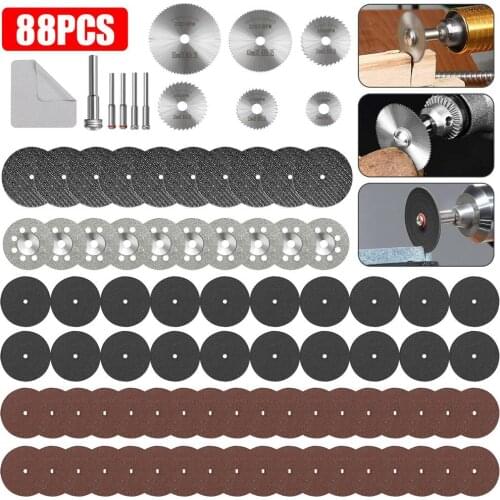 88Pcs/Set Diamond Cutting Wheels For Dremel Rotary Tool Die Grinder Metal Cut Off Disc