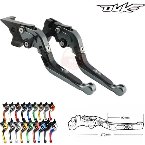 CNC Aluminum Motorcycle Handbrake for KTM Duke 125 200, 390 Duke 2014-2019 Foldable 90° Extension Brake Clutch Lever