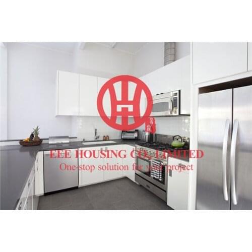 Customized modern lacquer kitchen cabinet with excellent design and quality MOQ is 1 set & sipping by sea