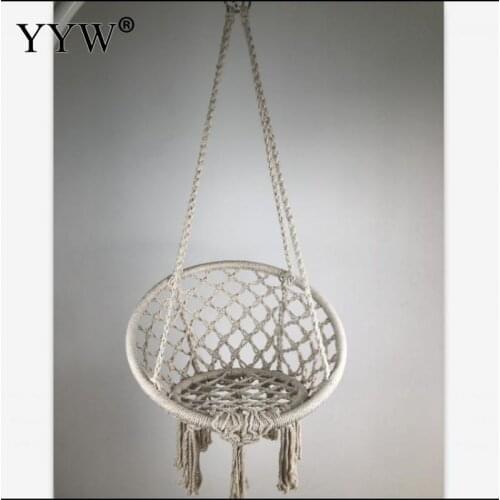 Cotton Cord Hammock Chair For Children Pet Handmade Knitted Indoor Outdoor Swing Hanging Seat Chair Swing Bed For Kids Pets