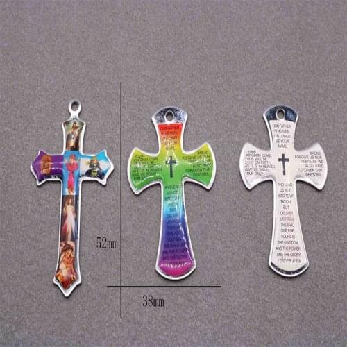 Christian Jesus stainless steel cross jewelry bracelet rosary. Religious icon jesus cross medal