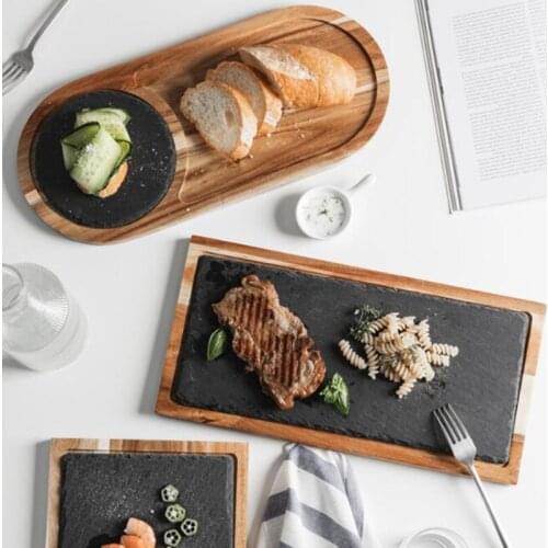 Solid Wood Round Dinner Plates Snack Fruit Dry Fruit Plate High-Quality Handmade Sushi Tea Tray Dessert Dinner Plate Tableware