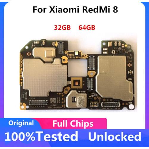 Original MainBoard for Xiaomi RedMi 8 Motherboard Unlocked Main Logicboard 32gb 64gb Full Chips Android System Global Version