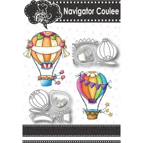 Metal Cutting Die Rainbow Hot Air Balloon Died to Scrapbook Layered Drawing Craft Supplies Decorative Stamps and Embossing 2021
