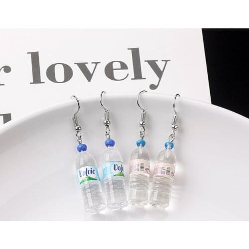 Fashion Water Bottle Pendant Earrings For Women Girls Simple Style Resin Geometric Charms Dangle Ear Jewelry Party Gifts