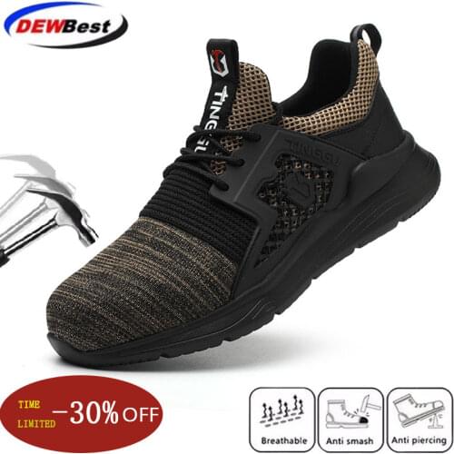 Mens Safety Shoes Steel Toe Cap Work Safety Boot Men Shoes Indestructible Shoes Lightweight Breathable Men Boots Work Sneakers