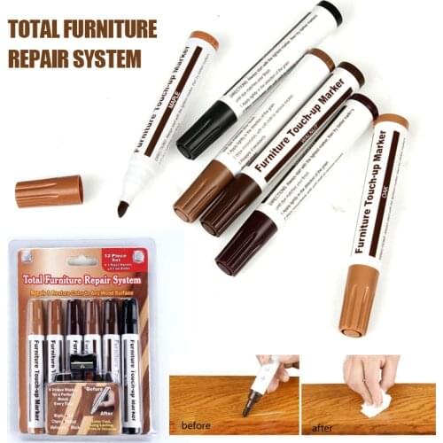 New 13Pcs Wood Furniture Touch Up Marker Pen Wax Filler Remover For Repair Scratch Wear On Cabinets And Tables