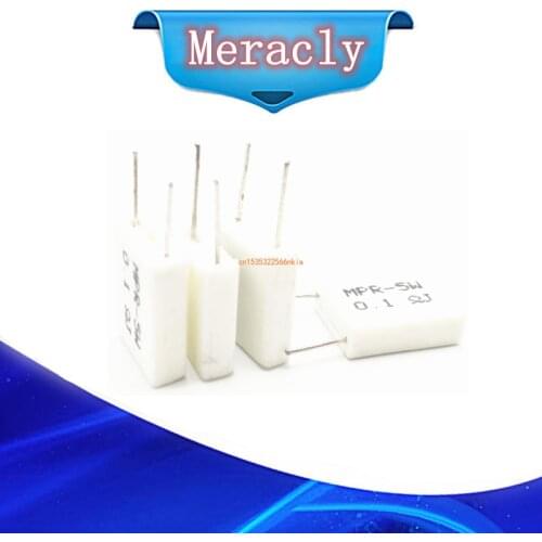 5pcs 5W 0.1 0.15 0.22 0.25 0.33 0.5 ohm Non-inductive Cement Resistor 5% 0.1R 0.15R 0.22R 0.25R 0.33R 0.5R
