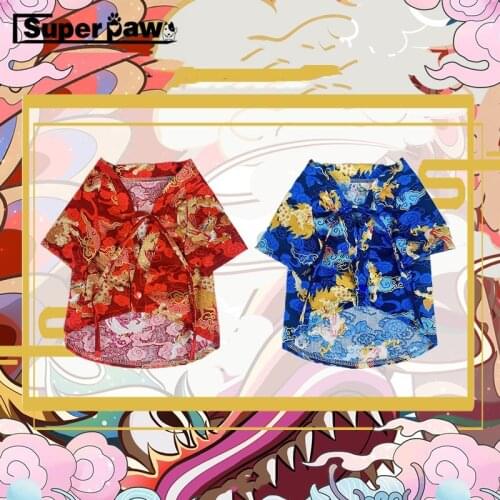 New Japan Kimono Shirt Pet Dog Clothes Summer T-shirt for Small Medium Dogs Puppy Shiba Inu Bulldog Pets Clothing Costume GZC43