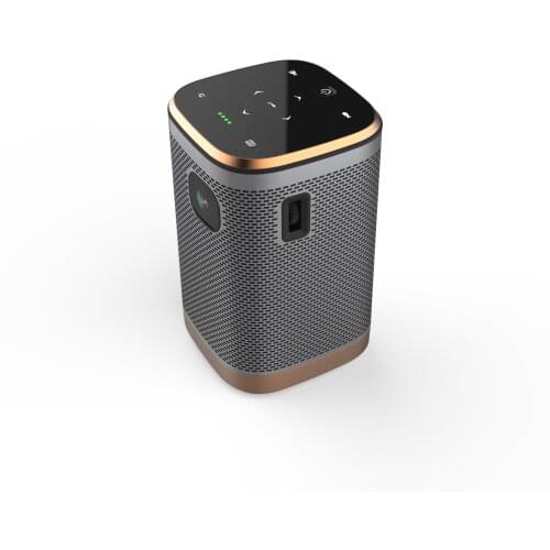 Latest design 4k mini smart projector full hd android tv box with built-in Speaker and battery powered