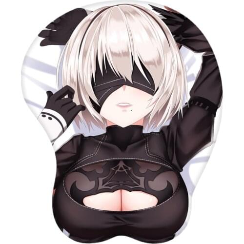 Anime Hot Sexy Girls Ass Mouse Pad 3D Wrist Rest Mouse Pad with Chest Nier Automata 2B Ergonomic Palm Rest Accessory Gaming