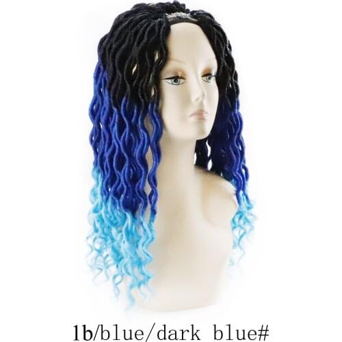 Prettyplus 20'' Goddess Faux Locs Curly Crochet Hair Extensions Synthetic Crochet Braids Locs Hair 24strand Dread Braiding Hair