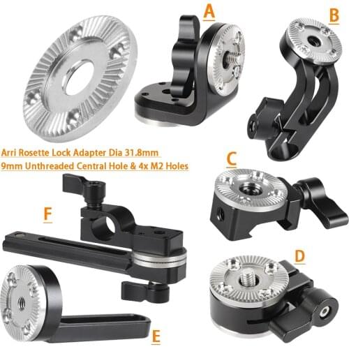 Rosette ARRI M6 Female Male Thread Adapter with 15mm Rod Clamp Mount Bracket for DSLR Camera Cage Rig Rail Handle Camera Gimbal
