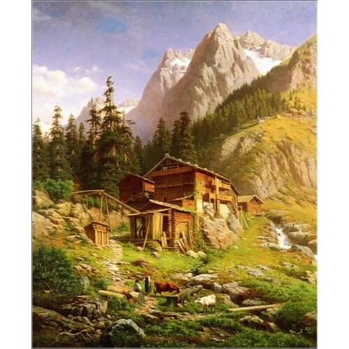 Needlework for embroidery DIY High Quality - Counted Cross Stitch Kit 14 ct Oil painting - An Alpine Mill House