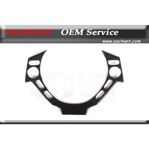 Dry Carbon Fiber Glossy Finish Steering Wheel Fit For 2008-2015 R35 GTR CBA DBA Steering Wheel Trim Cover Plain or Twill Weave