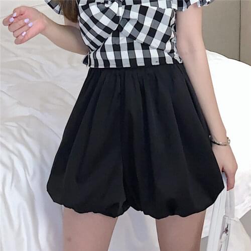 Ice silk chiffon high waist flower bud bloomers womens summer 2020 new loose and thin casual wide-leg shorts trend