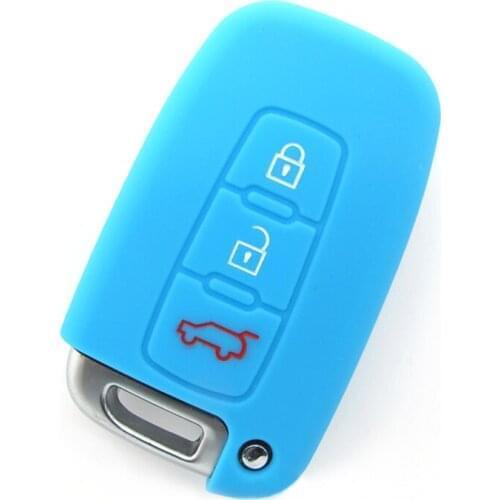 Muchkey Silicone Key Remote Key Cover Holder Key Protection For 3 Button Fits For Hyundai Mistra Ix35 Genesis