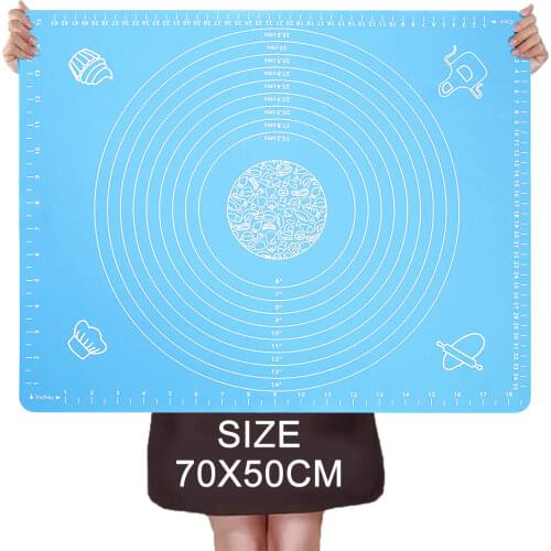 70x50m 1pcs Baking mat food grade silicone non-stick baking mat oven with high temperature dough pad fondant pastry cooking tool
