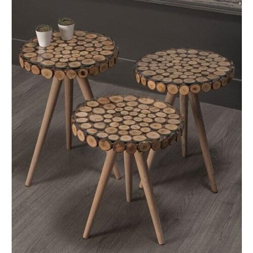 Modern Commercial World Wood Zigon coffee table Set coffee table table basse