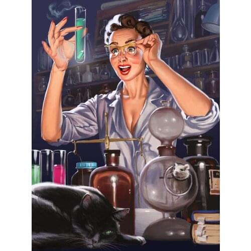 CCCP USSR Soviet Female Weapon Scientist Pin Up Girl Poster Vintage Retro Posters Canvas DIY Wall Paper Home Gift Decoration